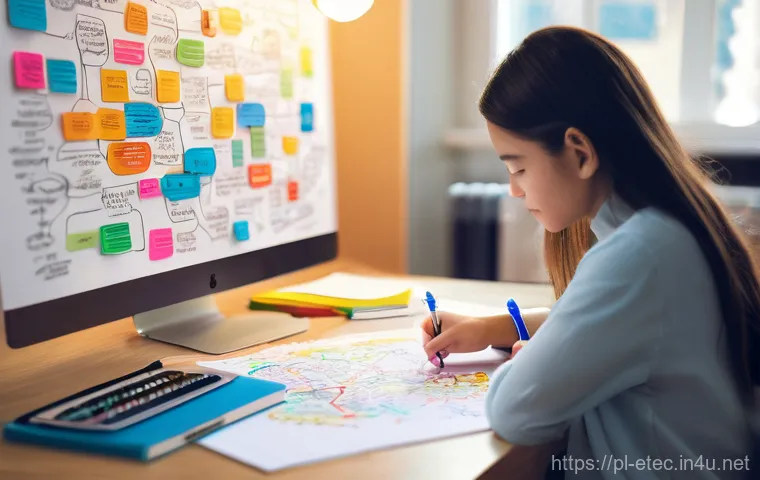 전자기술사 시험 후기 및 경험 공유 - **Image Prompt: The Illuminated Mind Map**
    "A bright, highly detailed, eye-level shot of a young...