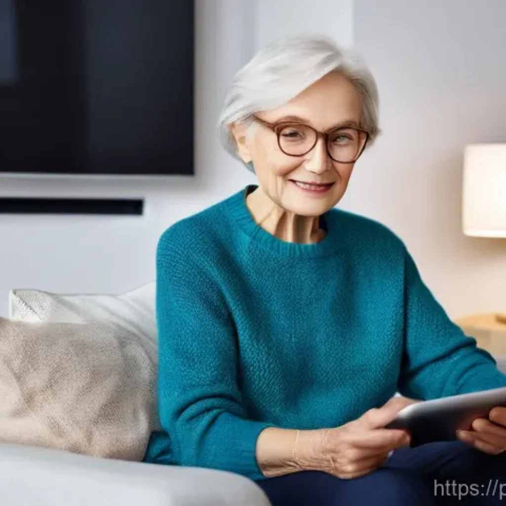 전자기술사와 데이터 수집 및 처리 기술 - **Prompt:** A cozy and well-lit modern living room in an apartment in Warsaw, Poland. An elderly Pol...