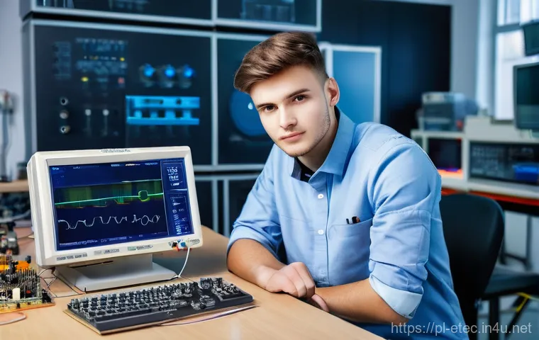 전자기술사 자격증의 가치를 높이는 법 - **Prompt:** A young Polish electronics technician, proudly holding a diploma in a modern, brightly l...
