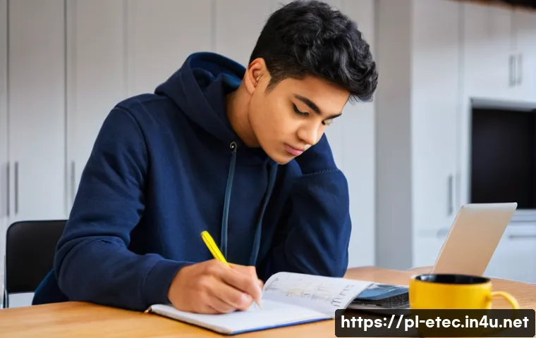 전자기술사 필기 시험 성공 비결 - **Prompt:** A young adult, around 20-25 years old, of diverse ethnicity, is meticulously planning th...