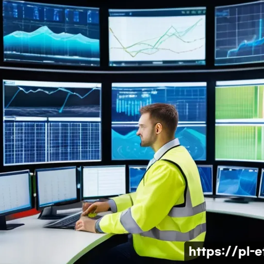 전자기술사 산업별 연봉 비교 - A professional Polish electrical engineer working in a modern energy industry control room, surround...